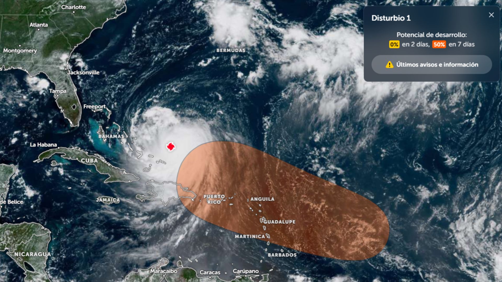 Monitorean nuevo disturbio atmosférico que podría convertirse en ciclón en una semana