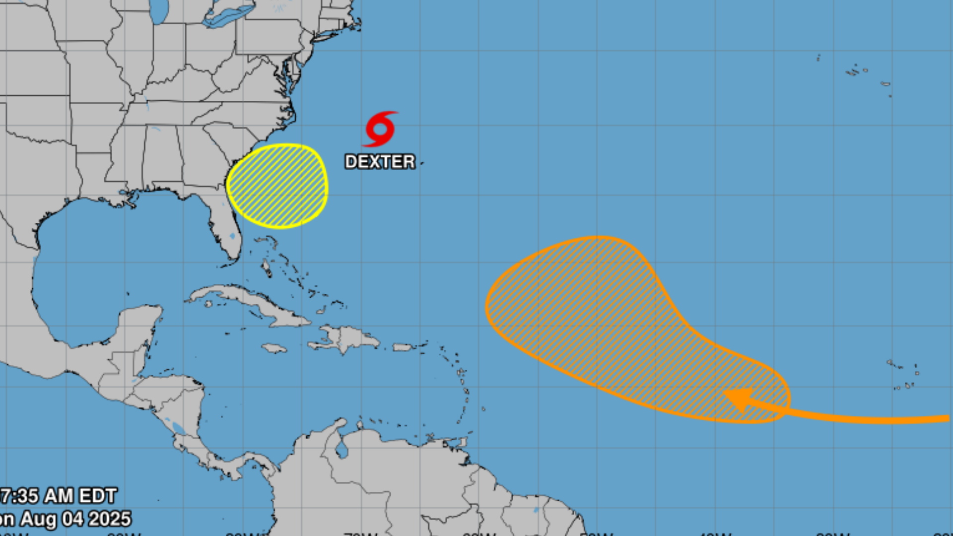 Se forma el ciclón tropical Dexter en el Atlántico; continúan las lluvias y el calor en RD