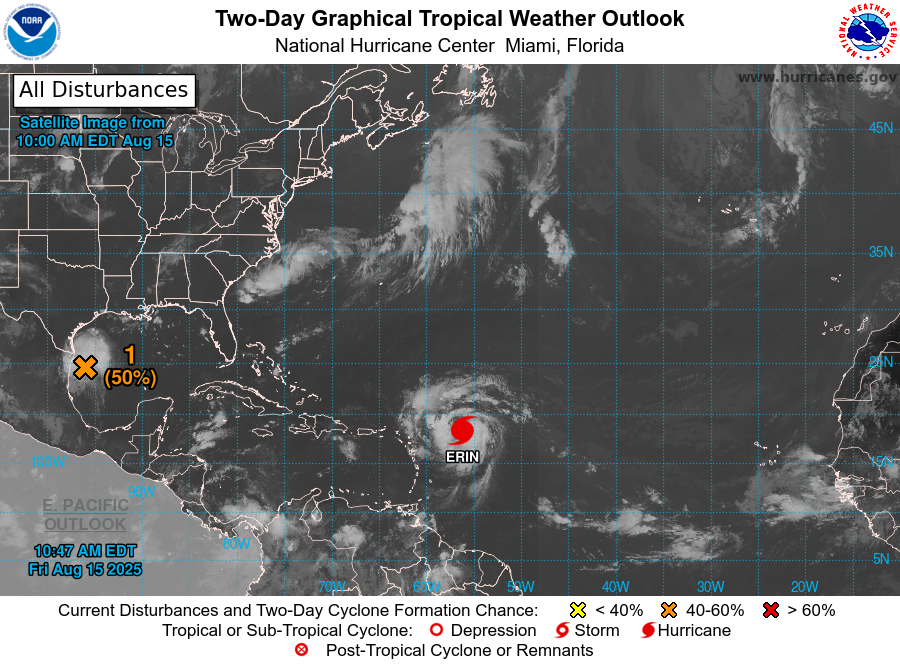 Erin se convierte en el primer huracán de la temporada 2025