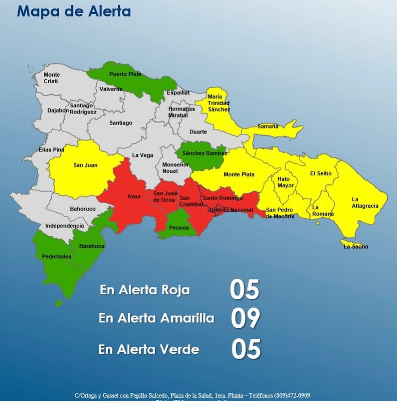 Cuatro provincias y el Distrito Nacional en alerta roja por activa onda tropical