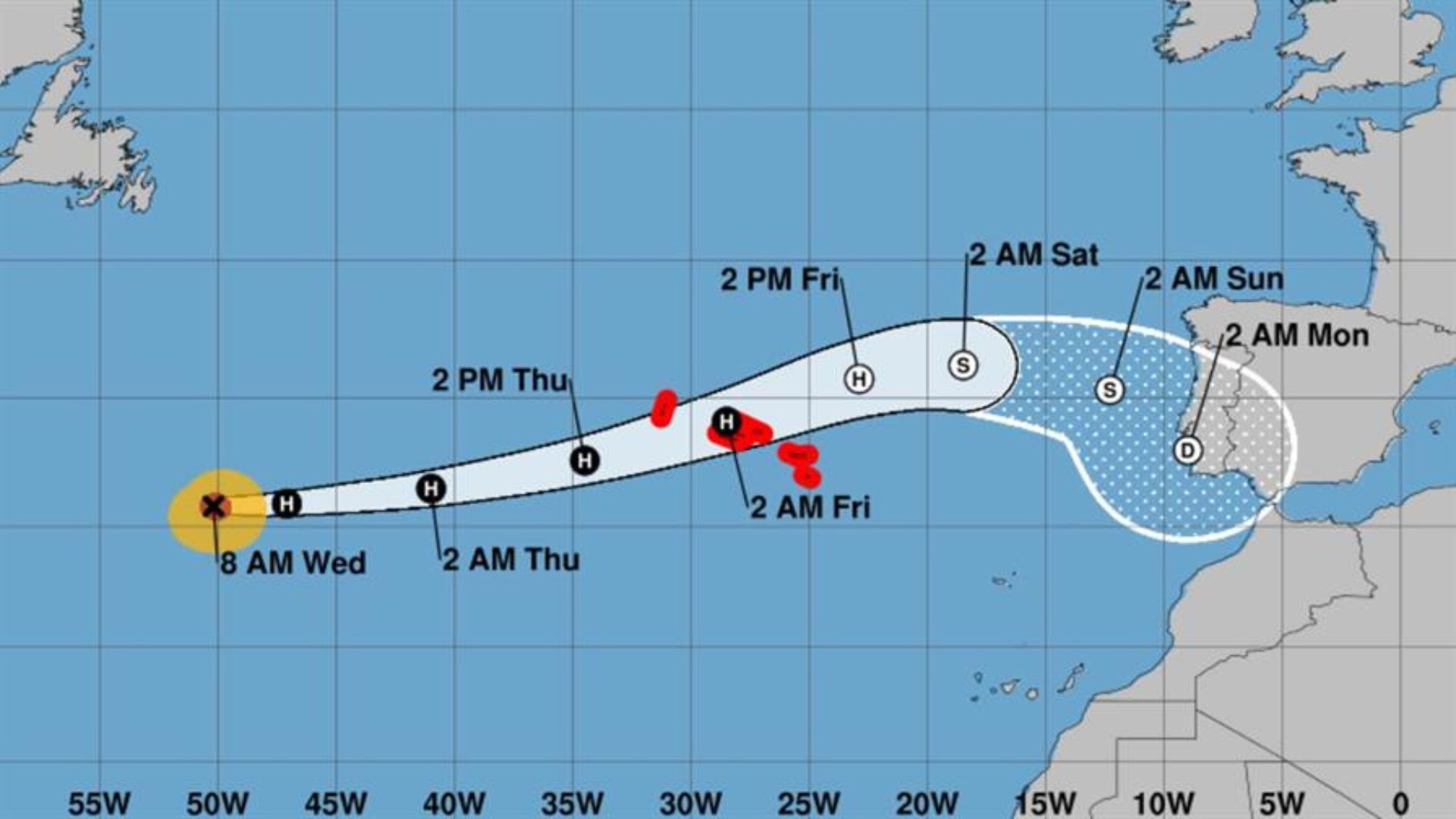Huracán Gabrielle amenaza con impactar en las islas portuguesas Azores con categoría tres