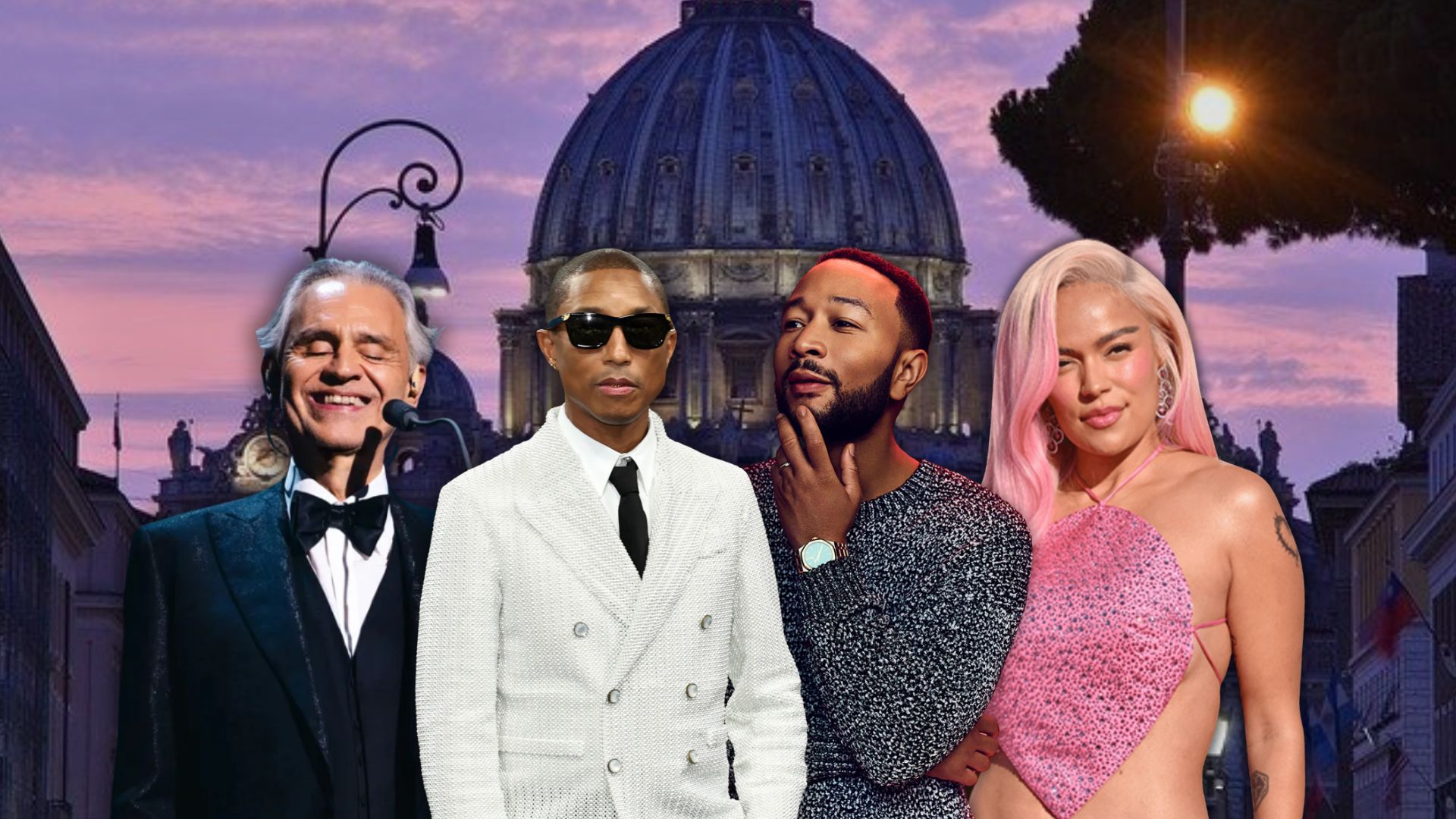 Karol G, John Legend, Pharrell Williams y Andrea Bocelli se unen en concierto por la “fraternidad” en el Vaticano