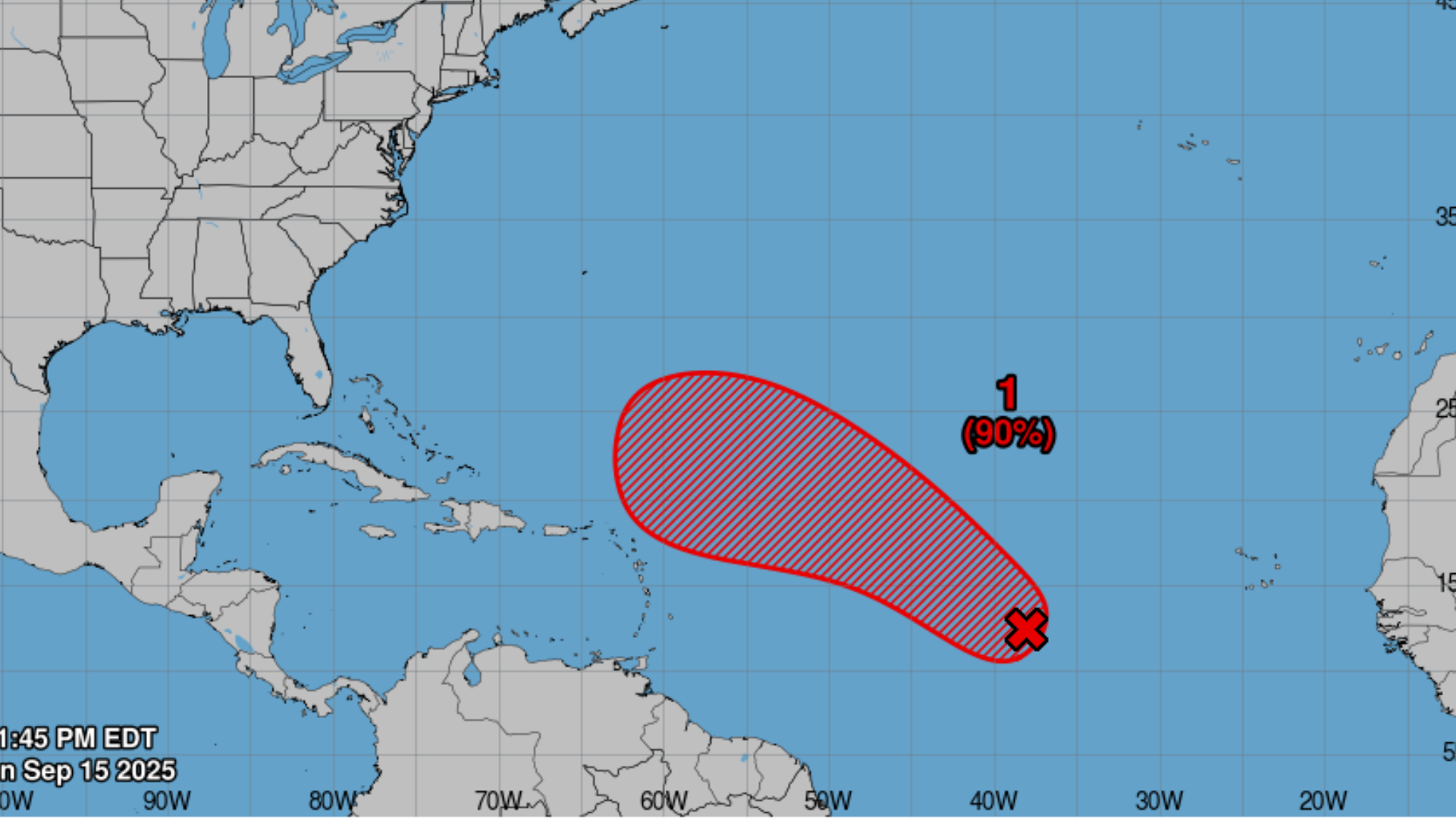Posible ciclón en el Atlántico alcanza 90 % de probabilidad de formación para esta semana