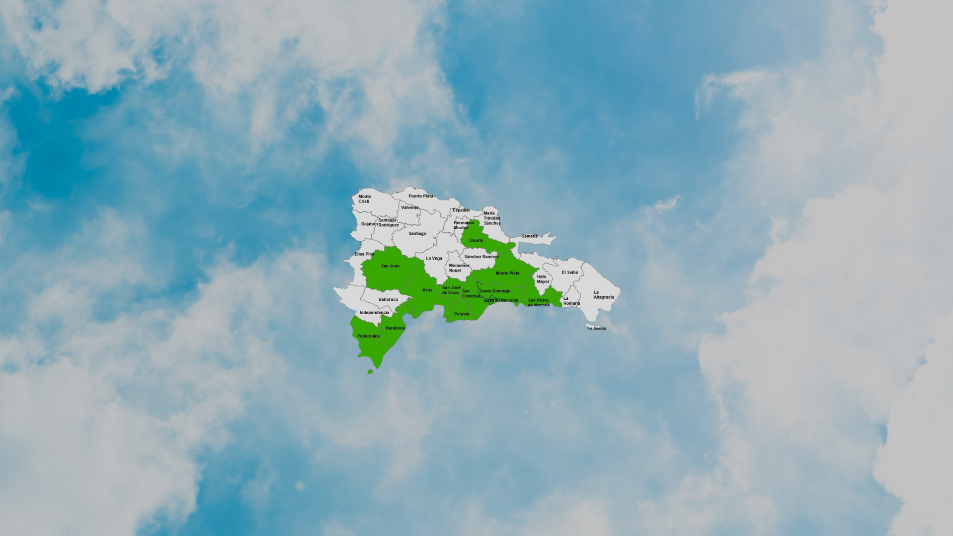 COE reduce a 11 las provincias en alerta verde y al Distrito Nacional tras mejora del clima