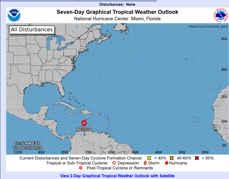 Se forma la tormenta tropical Melissa en el Caribe