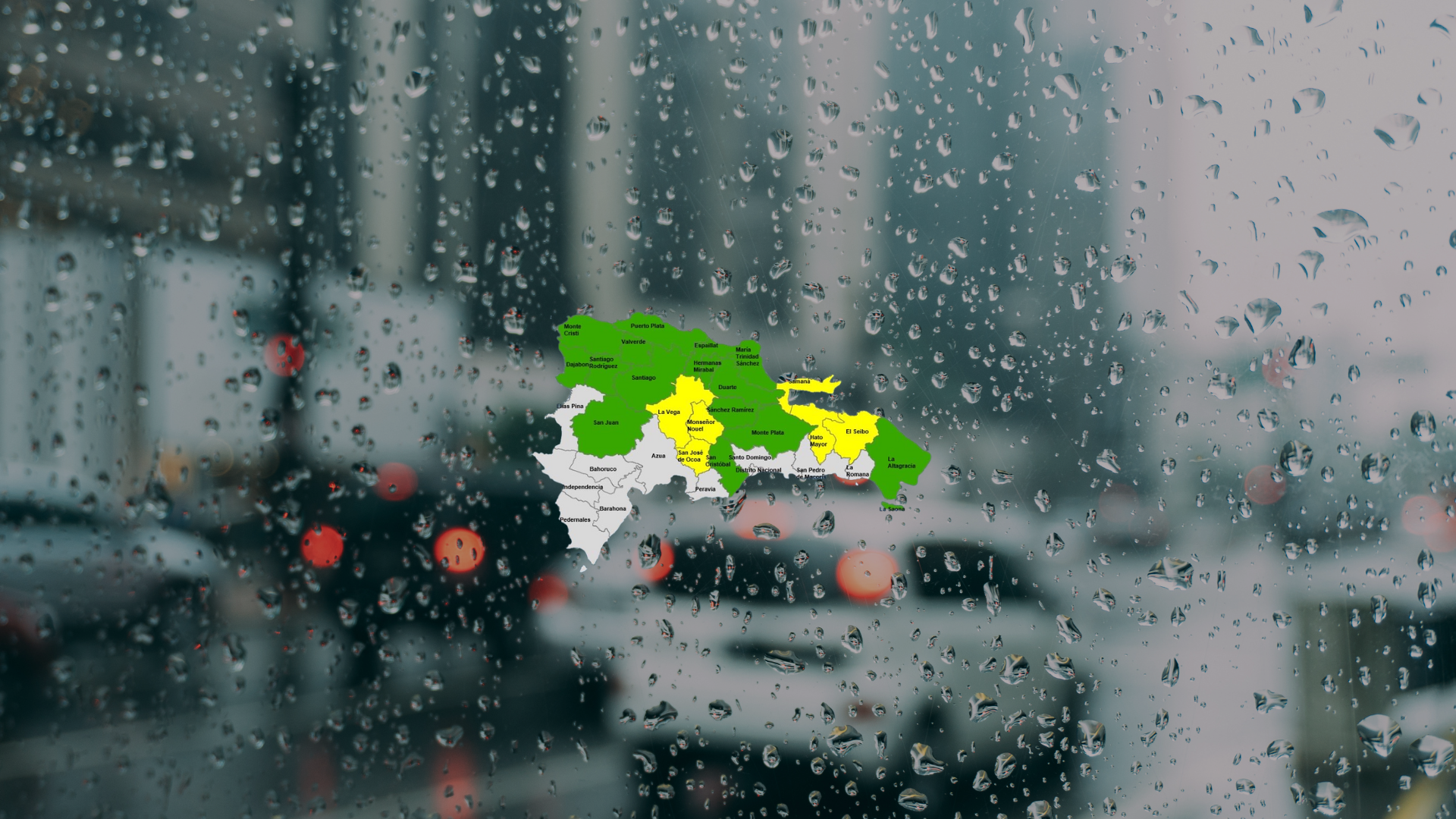 COE eleva a seis las provincias en alerta amarilla y mantiene 15 en verde por fuertes aguaceros