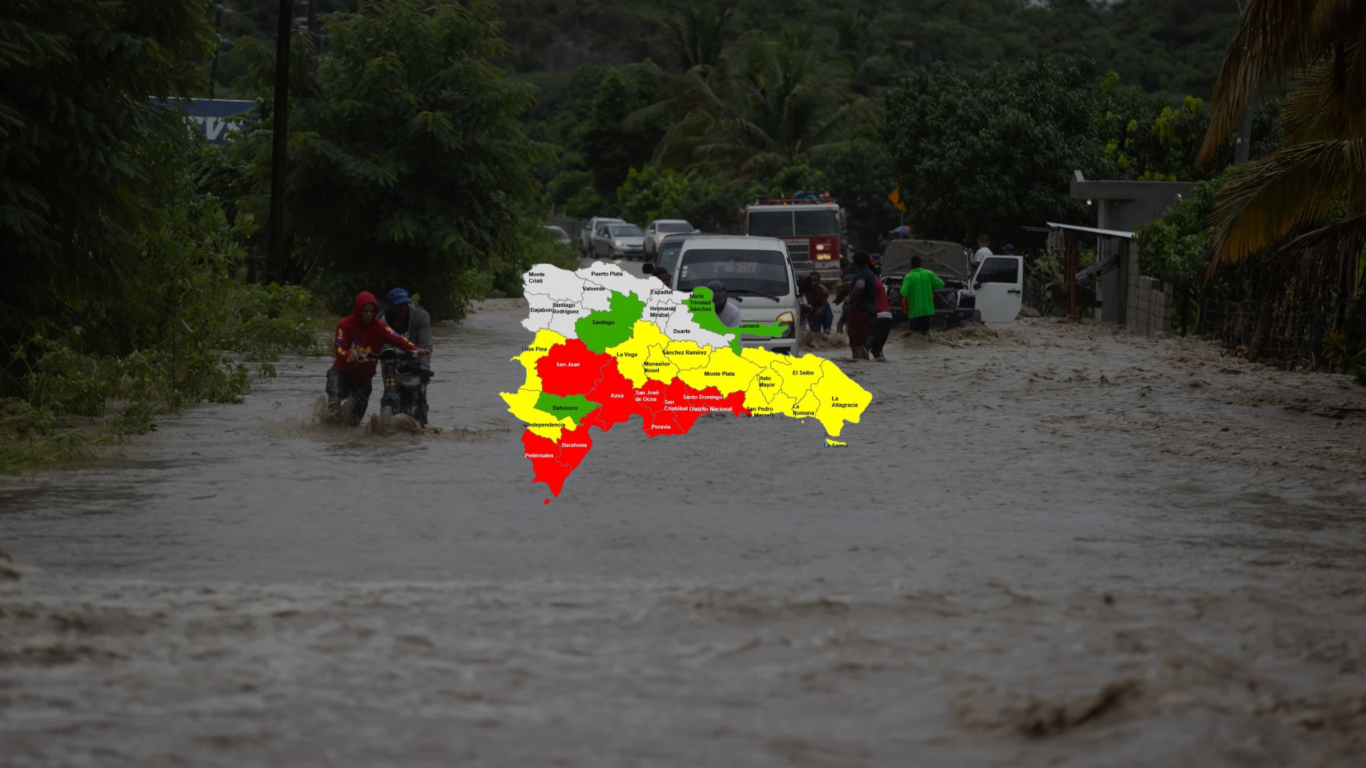 Declaran alerta roja para el Gran Santo Domingo y siete provincias por la tormenta tropical Melissa