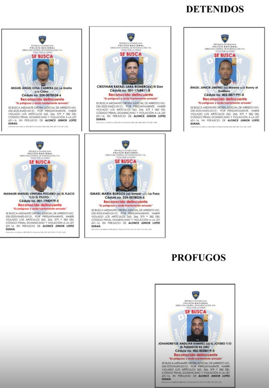 Policía desmantela banda de asaltos a mano armada en Santo Domingo Este