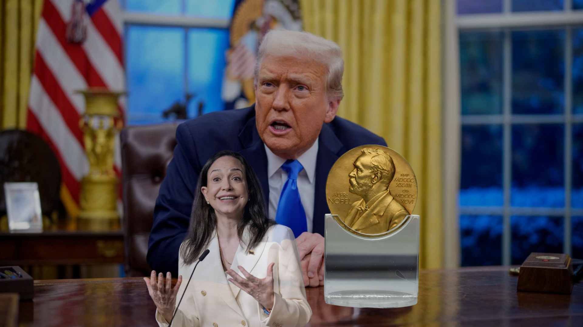 Trump asegura que Machado le “regaló” su Premio Nobel de la Paz