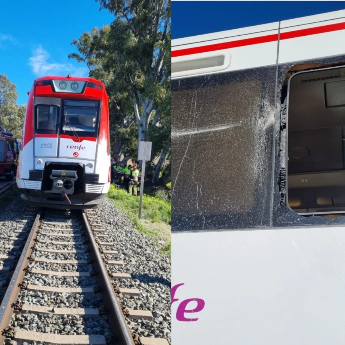 ¡Otro accidente! Seis heridos leves al chocar un tren contra una grúa en Murcia