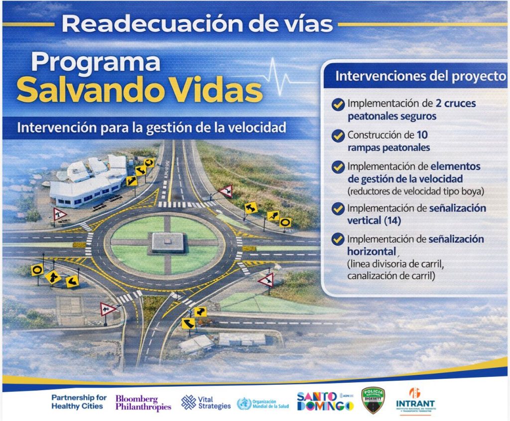 ADN inicia plan piloto para reducir velocidad en la avenida Los Próceres
