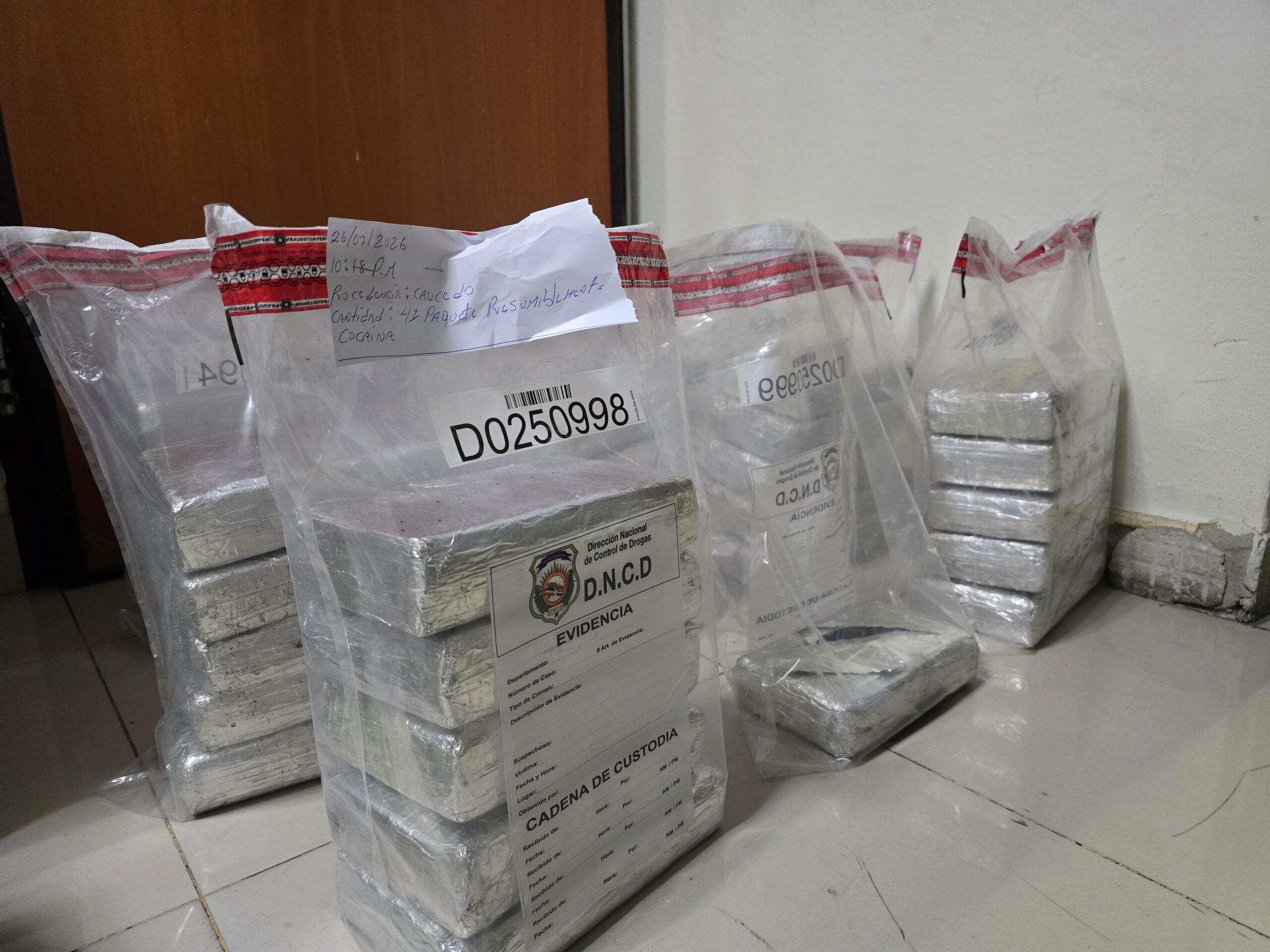 Agentes de la DNCD frustran envío de 41 paquetes de cocaína a Bélgica