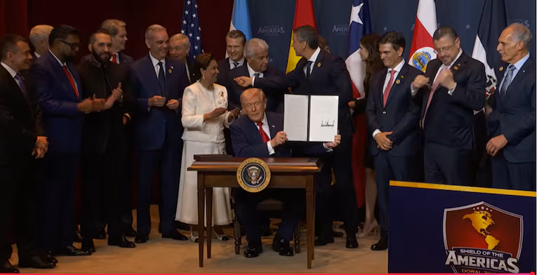 Trump y 12 líderes regionales firmaron un acuerdo de coalición militar contra los cárteles de la droga