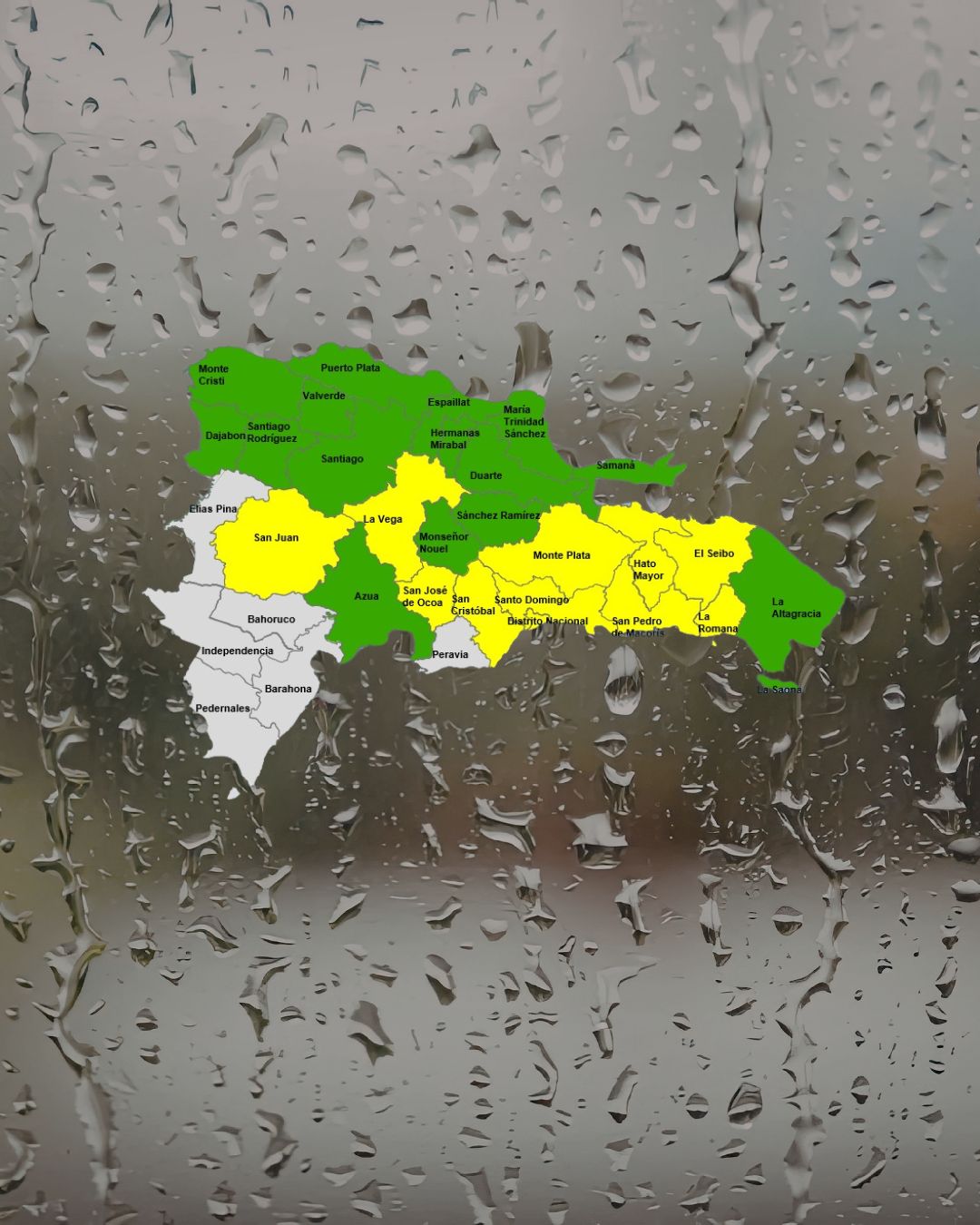 COE eleva a 11 las provincias en alerta amarilla y baja 15 a verde por incidencia de vaguada