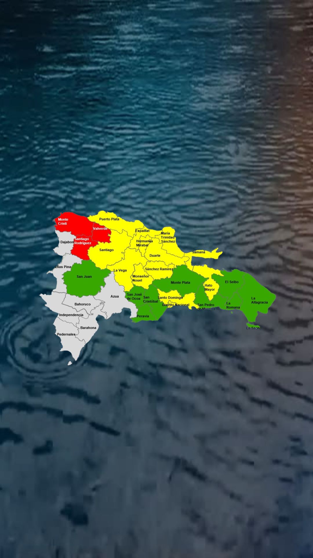 Tres provincias en alerta roja por incidencia de una vaguada en el país