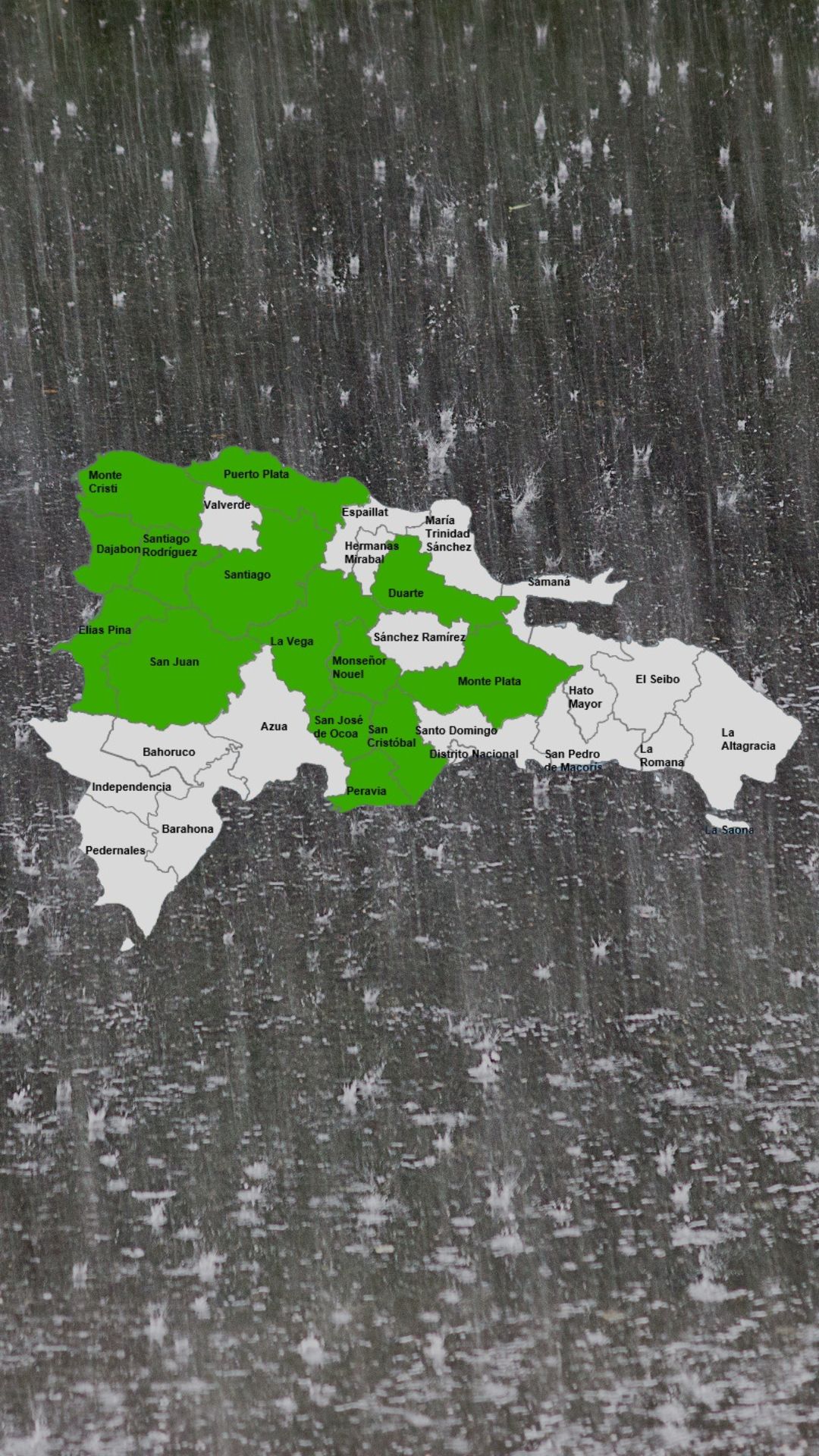 COE eleva a 14 las provincias en alerta verde por incidencia de vaguada pre-frontal