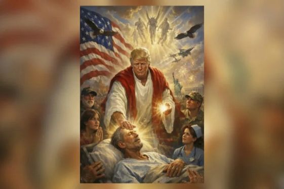 Trump publica una imagen en la que se convierte en un aparente Jesucristo sanador