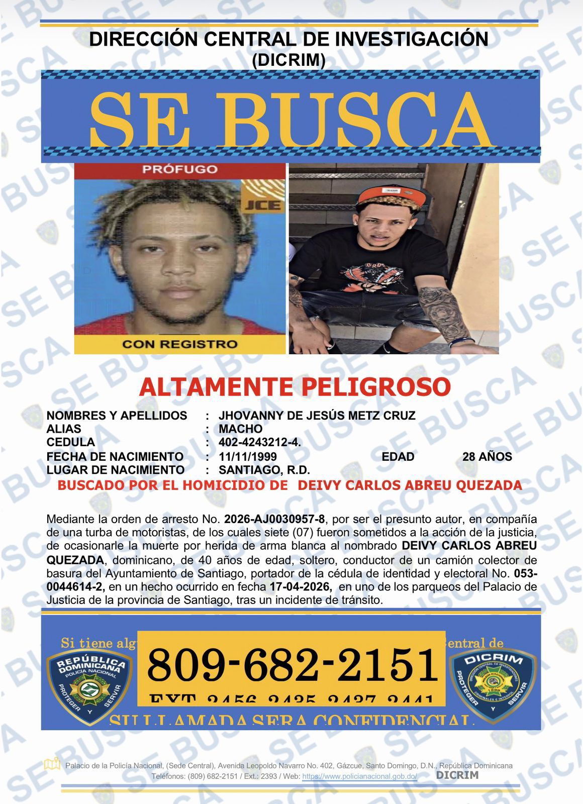 Policía tras la pista de “Macho”: el presunto autor de la muerte de conductor en Santiago