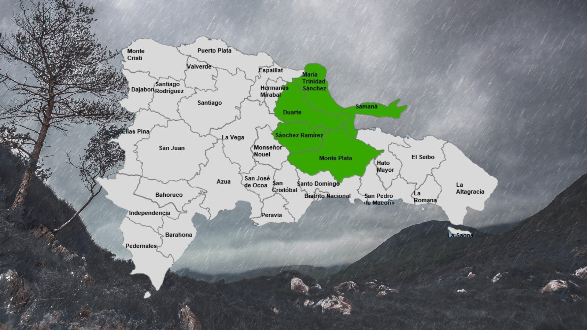COE mantiene cinco provincias en alerta verde por posibles aguaceros