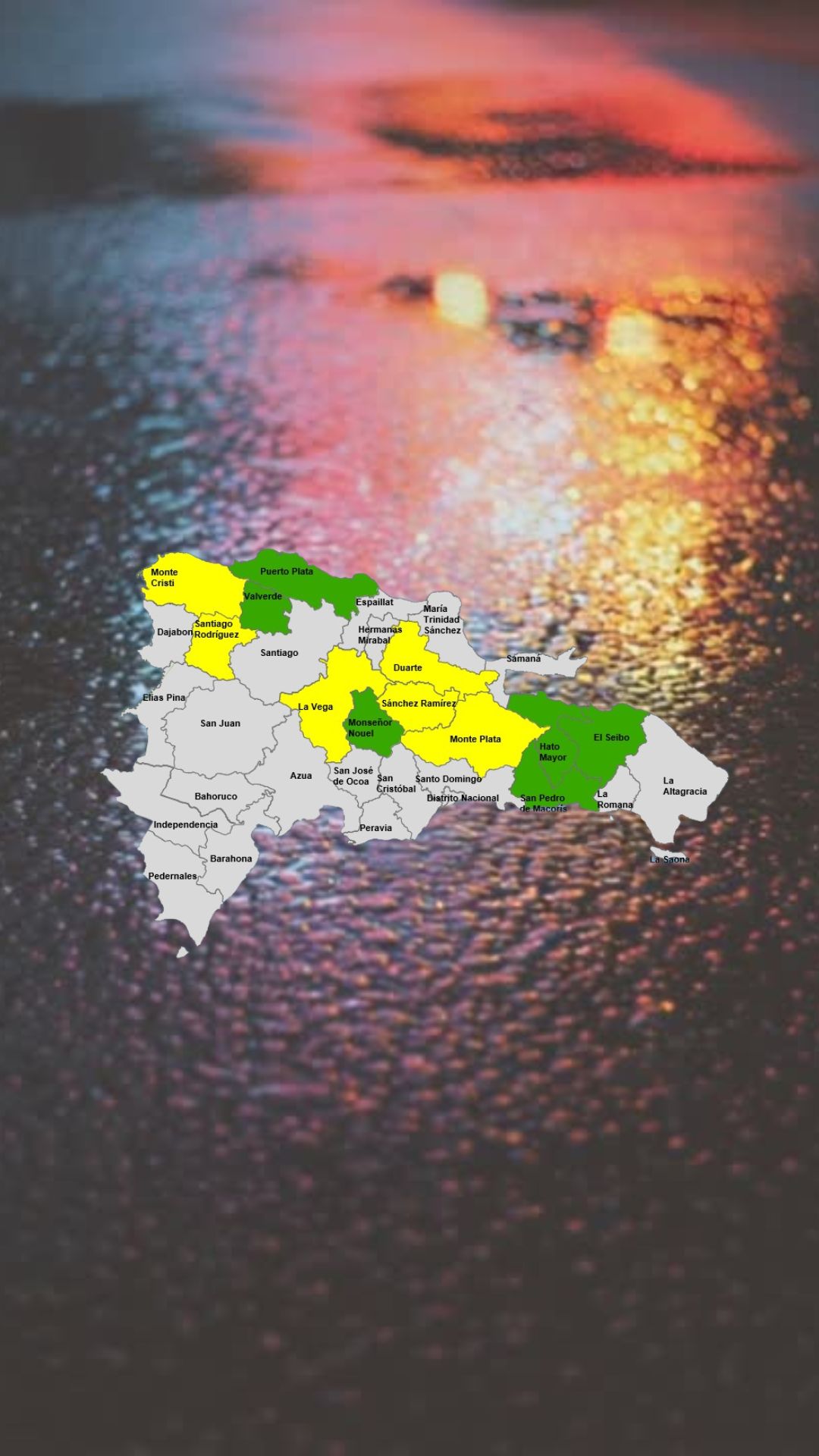 Disminuye a 6 las provincias en alerta amarilla, de acuerdo al COE