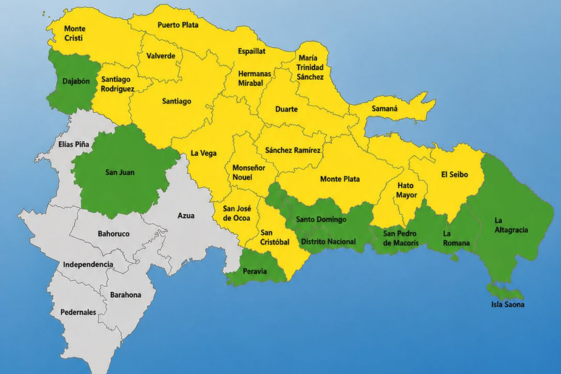 COE mantiene 18 provincias en alerta amarilla y 8 en verde por vaguada y lluvias
