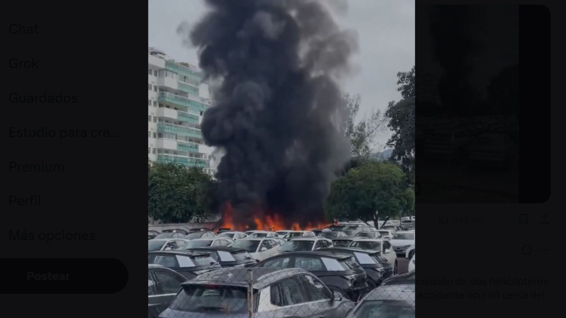 Mueren seis personas al colisionar dos helicópteros en Río de Janeiro
