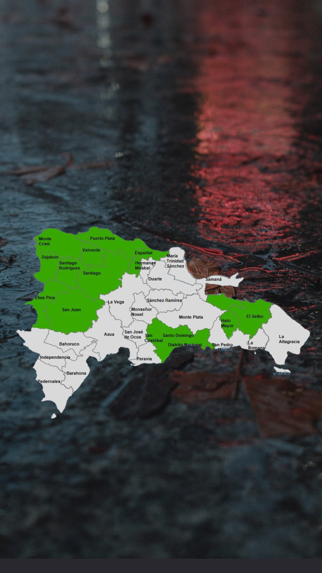COE mantiene en alerta verde 13 provincias y el Distrito Nacional por lluvias