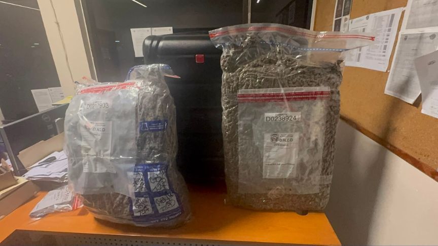 Incautan maleta con 28 libras de marihuana en el AILA