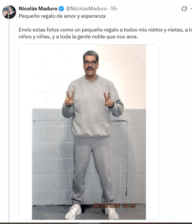 Difunden fotos de Nicolás Maduro desde la cárcel en Nueva York