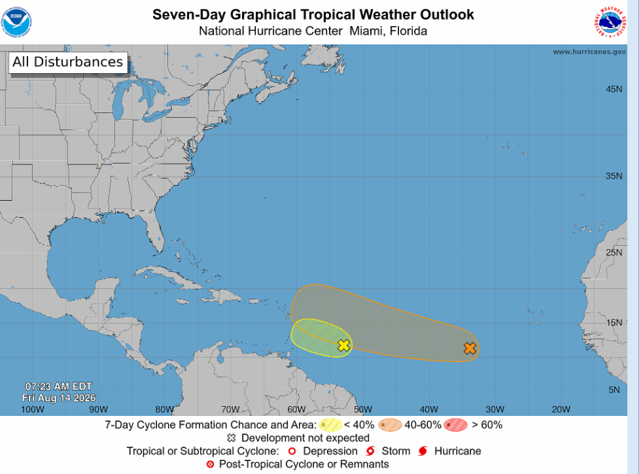 Vigilan 2 ondas tropicales en el Atlántico, una cobra fuerza