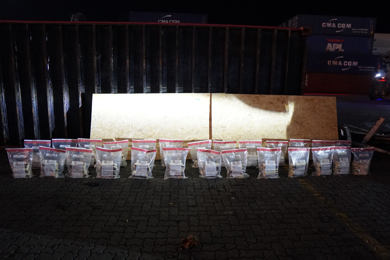 Hallan 303 paquetes de presunta cocaína ocultos en el piso de un contenedor en Puerto Caucedo
