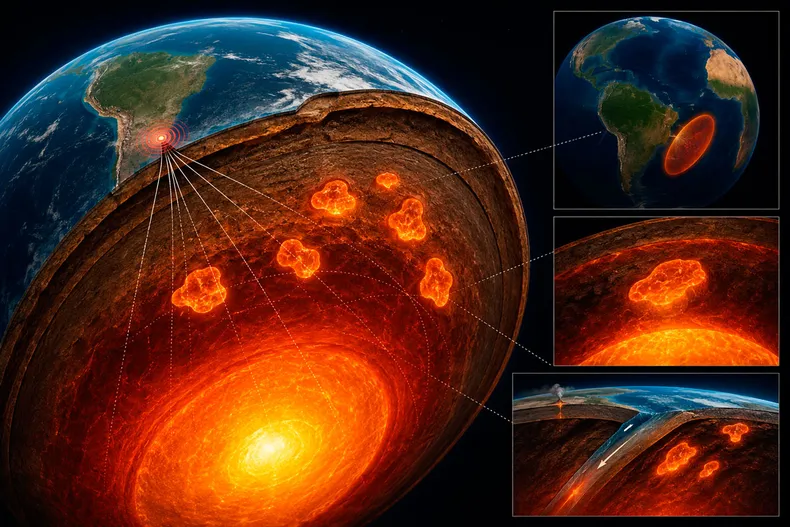 Científicos identifican seis zonas desconocidas en las profundidades de la Tierra mediante inteligencia artificial