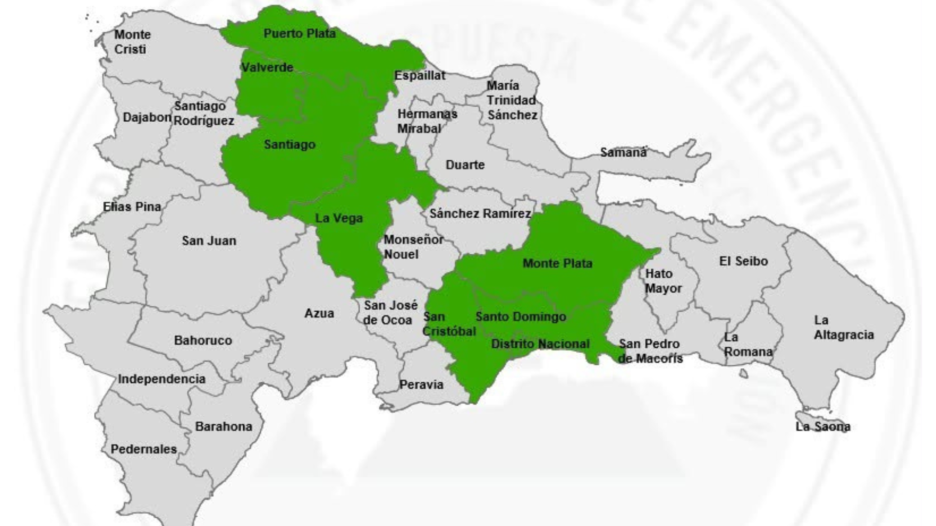COE amplía alerta verde a siete provincias y el Distrito Nacional por incidencia de vaguada